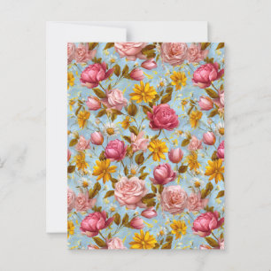 Carte Postale Impression florale de style antique