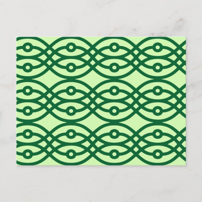 Carte Postale Impression kimono, vert clair et foncé (Devant)
