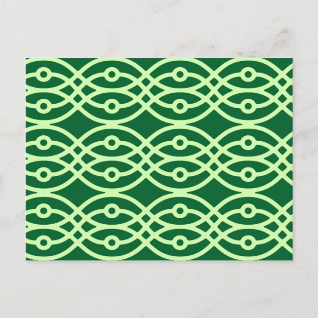 Carte Postale Impression kimono, vert foncé et clair (Devant)
