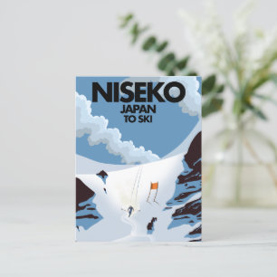 Carte Postale Impression ski Niseko Japon