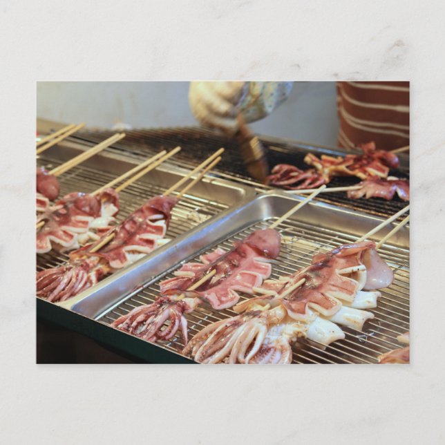 Carte Postale Impression taïwanaise/calmar grillé (Devant)