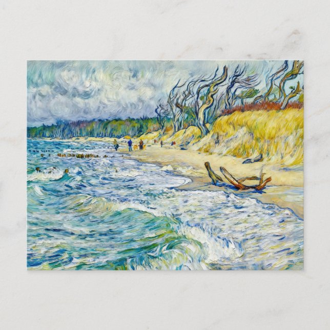Carte Postale Impressionist Stormy Baltic Sea at the Weststrand  (Devant)