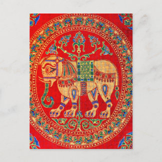 Carte Postale imprimé d'éléphants est-indiens