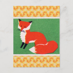 Carte Postale Imprimé Red Fox vintage