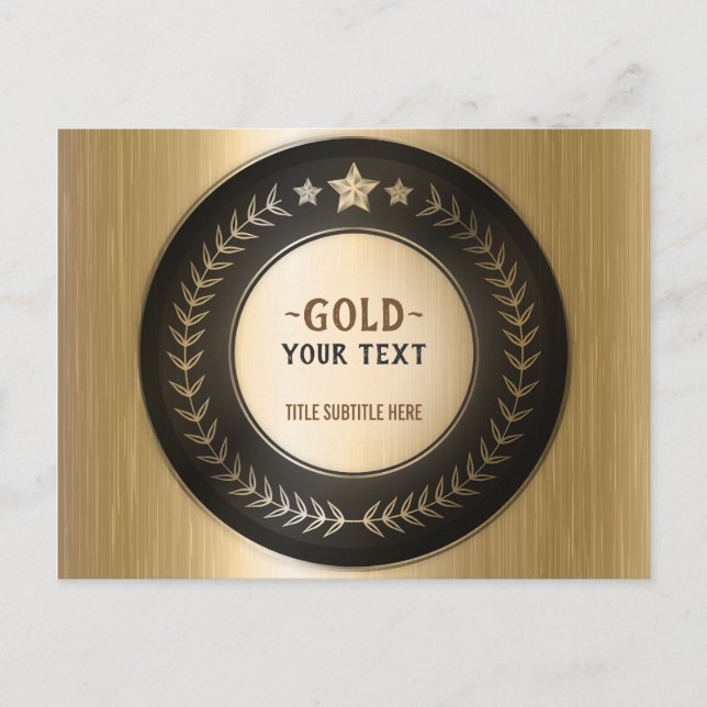 Carte Postale IMPRIMER do-it-yourself MÉDAILLE Or #1 AJOUTER VOT (Devant)