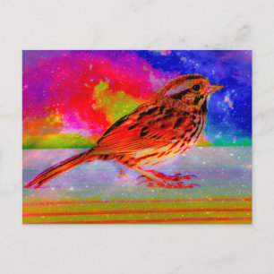 Carte Postale Imprimer l'art du rêve d'oiseaux cosmiques"