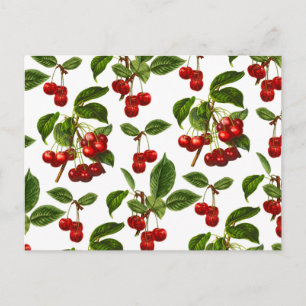 Carte Postale Imprimerie de cerise botanique rouge profond