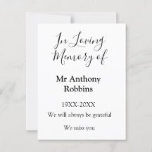 In Love souvenir du nom funéraire conservation de 