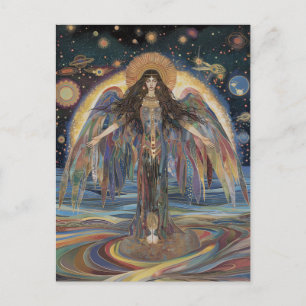 Carte Postale Inanna Anunnaki Déesse Arc-en-ciel Noir Surréalist