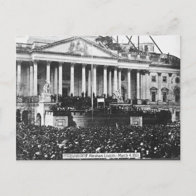 Carte Postale Inauguration d'Abraham Lincoln Le 4 mars 1861 (Devant)