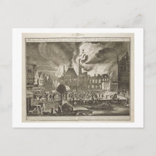Carte Postale Incendie dans l'ancien hôtel de ville d'Amsterdam,
