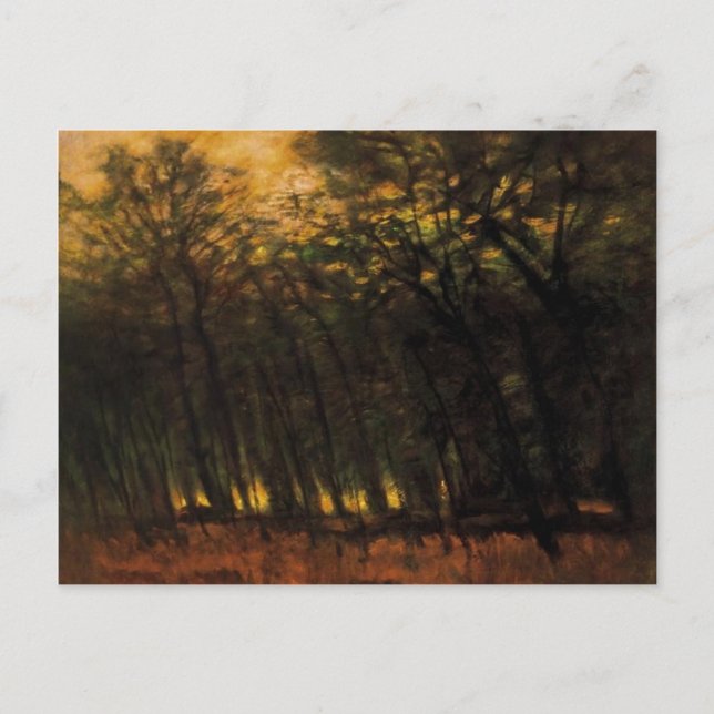 Carte Postale Incendies dans la forêt (par Laszlo Mednyanszky) (Devant)
