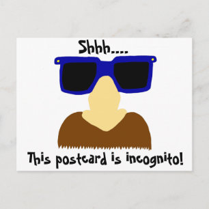 Carte postale Incognito Mustache & Lunettes