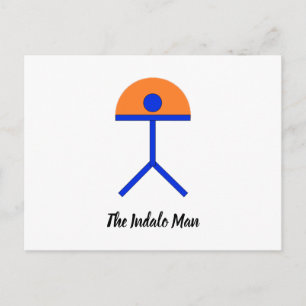 Carte Postale Indalo Homme bleu et orange