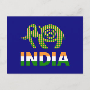 Carte Postale Inde, éléphant peint