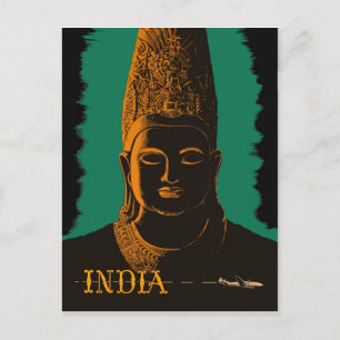 Carte Postale Inde, grande statue de bouddha