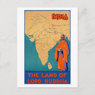 Carte Postale Inde vintage Pays du Seigneur Bouddha Voyage