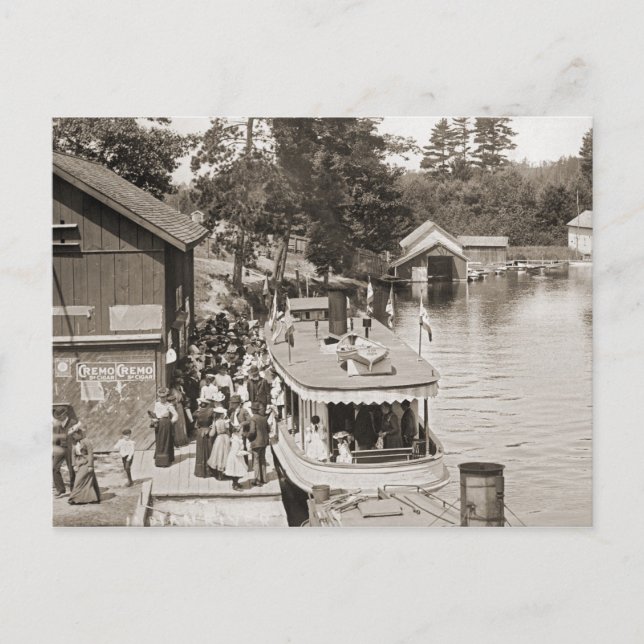 Carte Postale Indian River Michigan bateau à vapeur excursion (Devant)