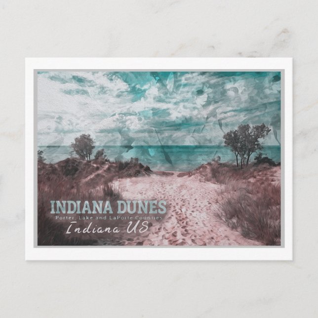 CARTE POSTALE INDIANA DUNES COULEUR D'EAU - INDIANA ÉTATS-UNIS (Devant)