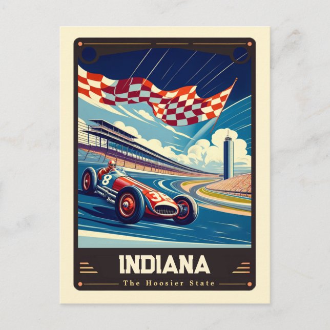 Carte Postale Indiana | Esprit patriotique Vintage (Devant)