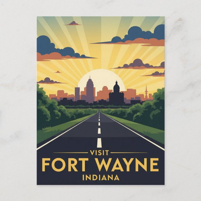 Carte Postale Indiana Fort Wayne Travel (Devant)