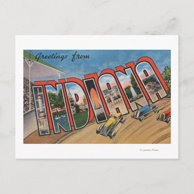 Carte Postale Indiana (Racecar)Scènes de grandes lettresIndiana (Devant)