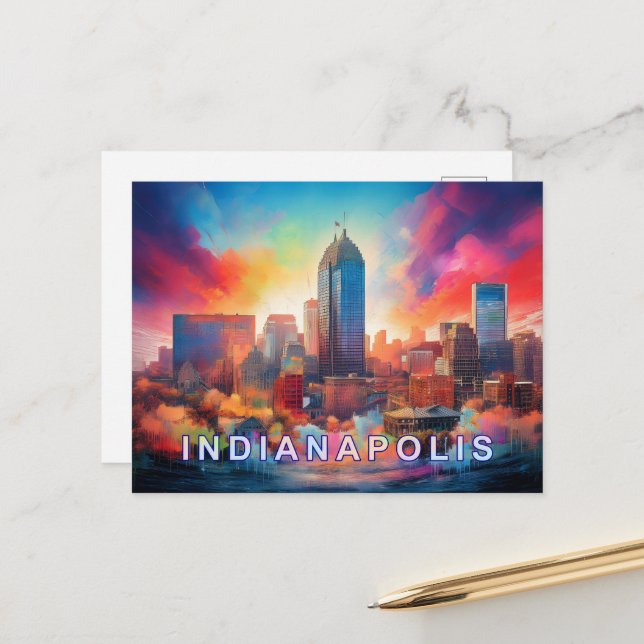 Carte Postale Indianapolis (Devant/Arrière en situation)