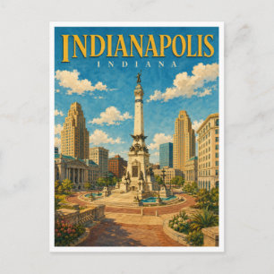 Carte Postale Indianapolis Indiana Monument Circle GeoSaga