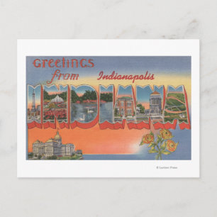 Carte Postale Indianapolis, Indiana - Scènes de grandes lettres 