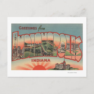 Carte Postale Indianapolis, Indiana - Scènes de grandes lettres 