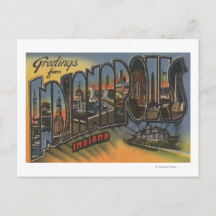 Carte Postale Indianapolis, Indiana - Scènes de grandes lettres