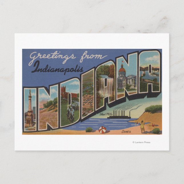 Carte Postale Indianapolis, Indiana (Steel Mills/Sand Dunes) (Devant)