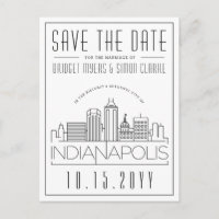 Indianapolis Mariage Skyline Enregistrer la date