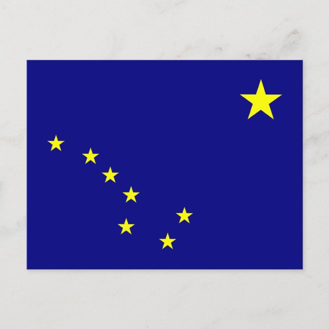 Carte Postale Indicateur de l'état de l'Alaska (Devant)
