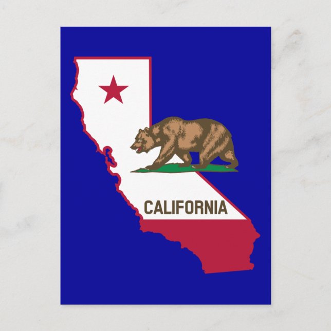 Carte Postale Indicateur et drapeau de Californie (Devant)