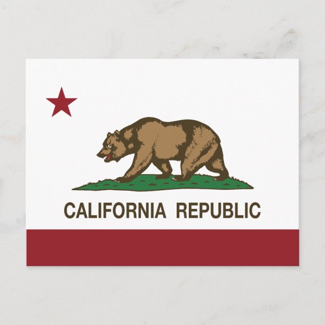 Carte Postale Indicateur Ours de la République de Californie (Devant)