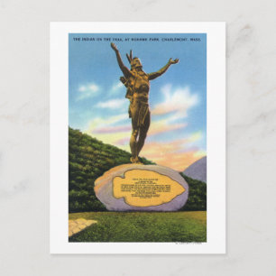 Carte Postale Indien sur la statue de la piste à Mohawk Park Vie
