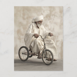 Carte Postale Indien Traditionnel Pédagogie Tricycle Vintage