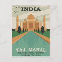 Carte postale indienne Taj Mahal Vintage voyage