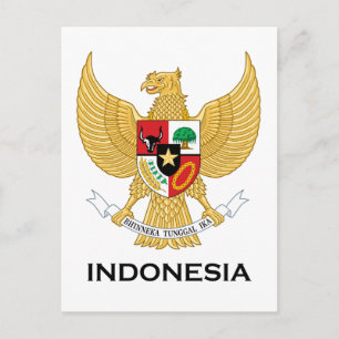 Carte Postale INDONÉSIE - emblème/drapeau/armoiries/symbole