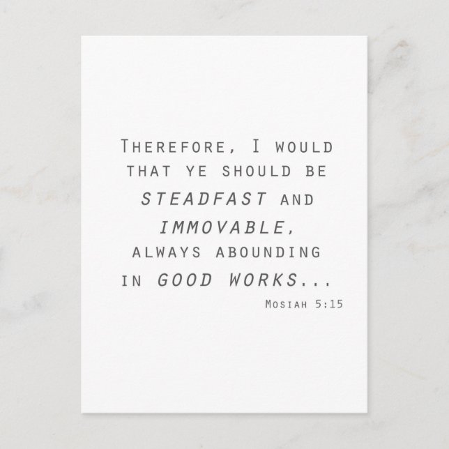 Carte Postale inébranlable mosiah lds scripture (Devant)