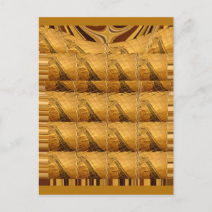 Carte Postale Infinie Golden Giraffe Animal Motif Art Imprimer