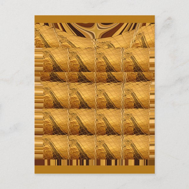 Carte Postale Infinie Golden Giraffe Animal Motif Art Imprimer (Devant)