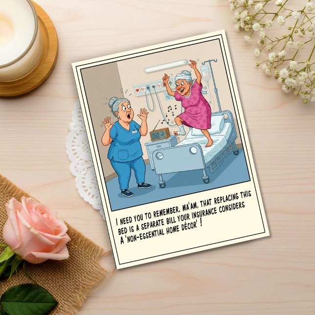 Carte Postale Infirmière avec patient âgé dansant pour se rétabl (Créateur téléchargé)