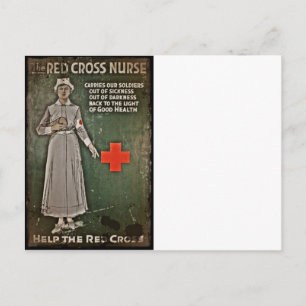 Carte Postale Infirmière demandant des dons WWI