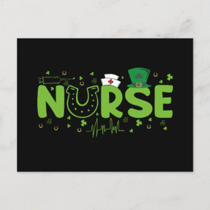 Carte Postale Infirmière irlandaise Stethoscope Tenue de bloc Sa