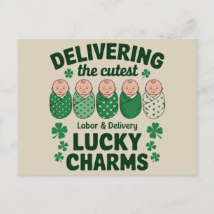 Carte Postale Infirmière Labor & Delivery Lucky Charm Shamrock 