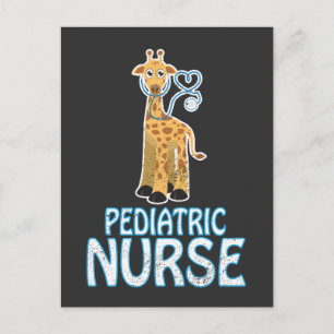 Carte Postale Infirmière pédiatrique RN Pediatrics Giraffe Cadea