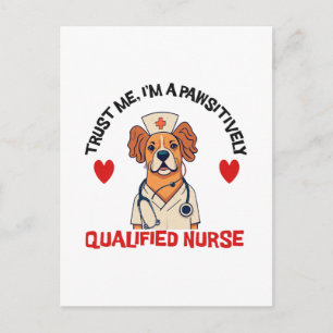 Carte Postale Infirmière qualifiée Pawsitively