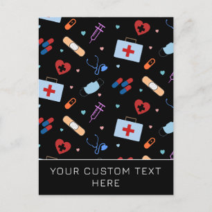 Carte Postale Infirmière RN personnalisée   Docteur Motif Médica